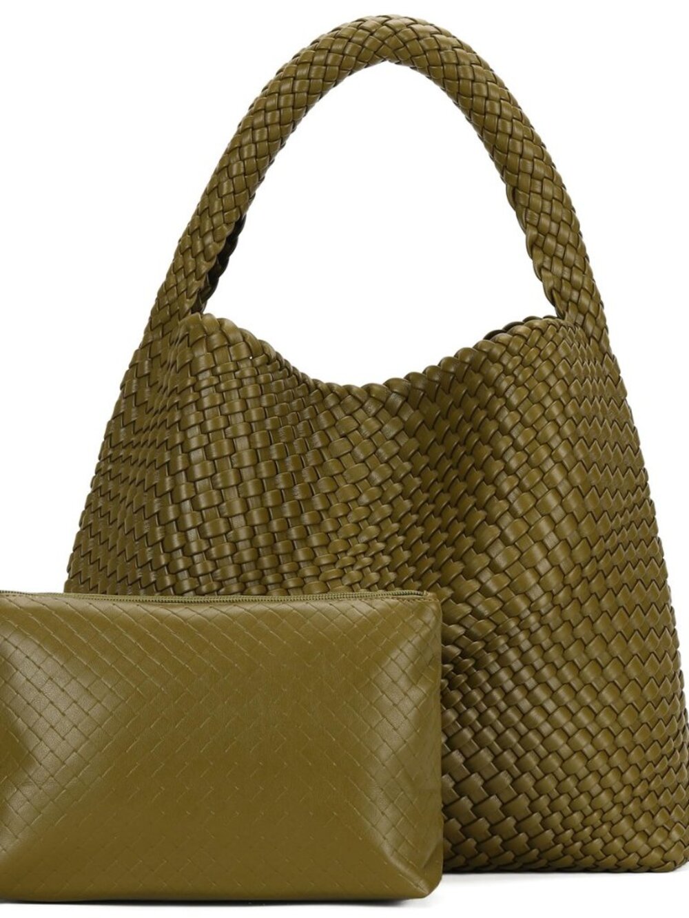 Large Woven Tote Bag for Women with Purse Fashion Shoulder Underarm Bags